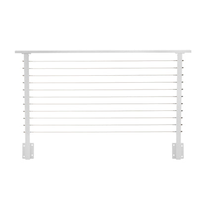 6 ft. Deck Cable Railing, 36 in. Face Mount, White , Stainless