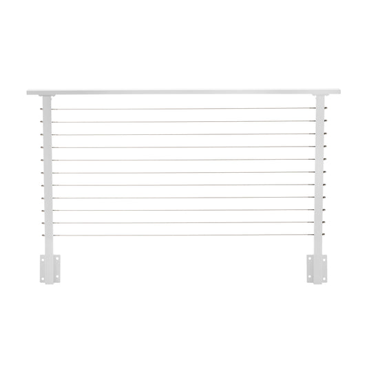 6 ft. Deck Cable Railing, 36 in. Face Mount, White , Stainless