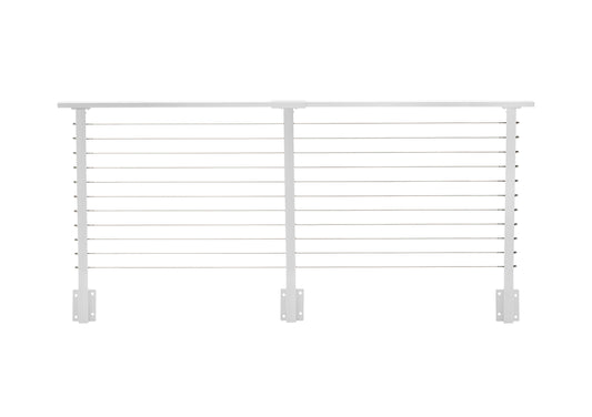 10 ft. Deck Cable Railing, 36 in. Face Mount, White