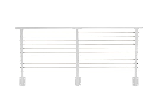 7 ft. Deck Cable Railing, 36 in. Face Mount, White , Stainless