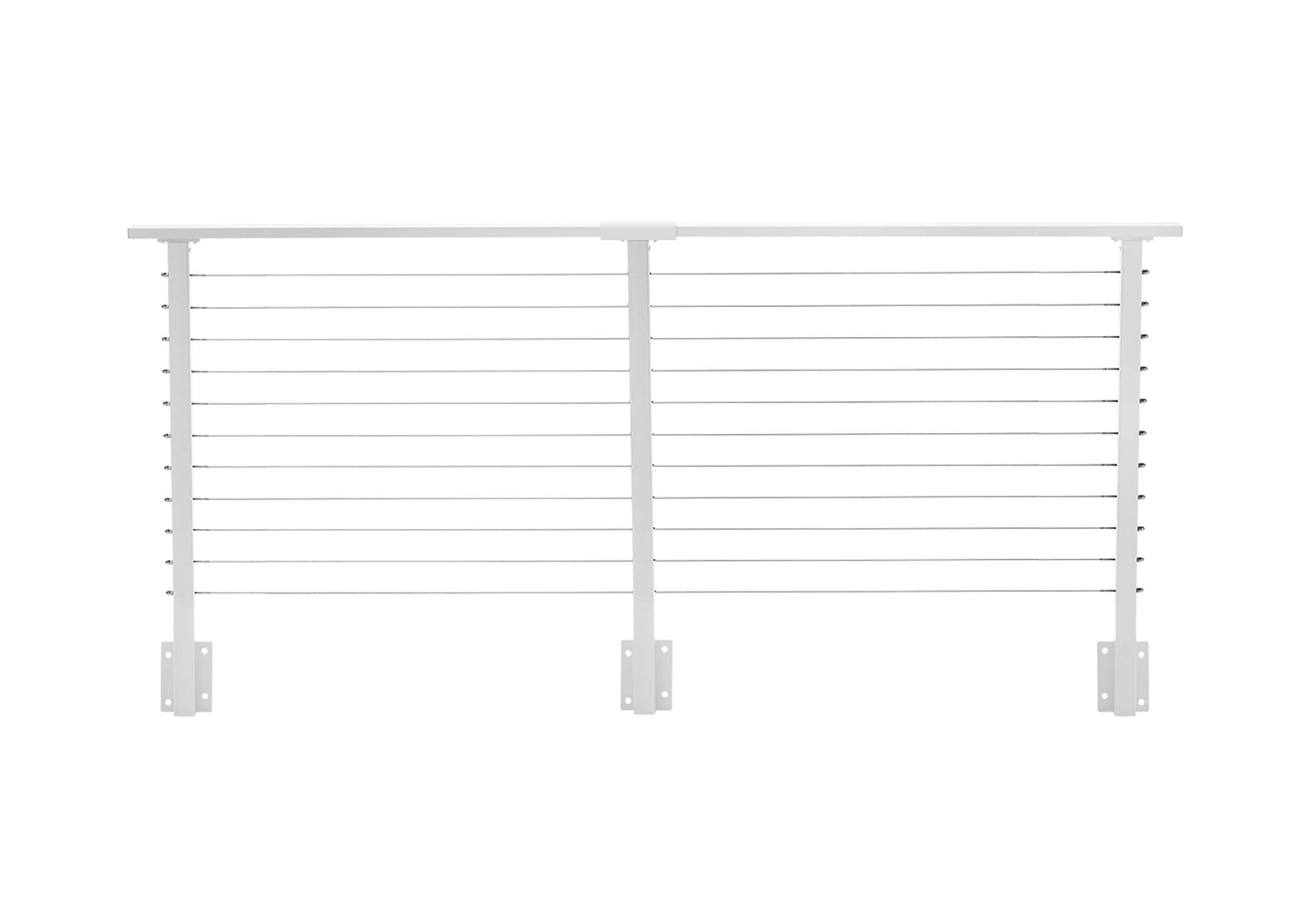 12 ft. Deck Cable Railing, 36 in. Face Mount, White , Stainless