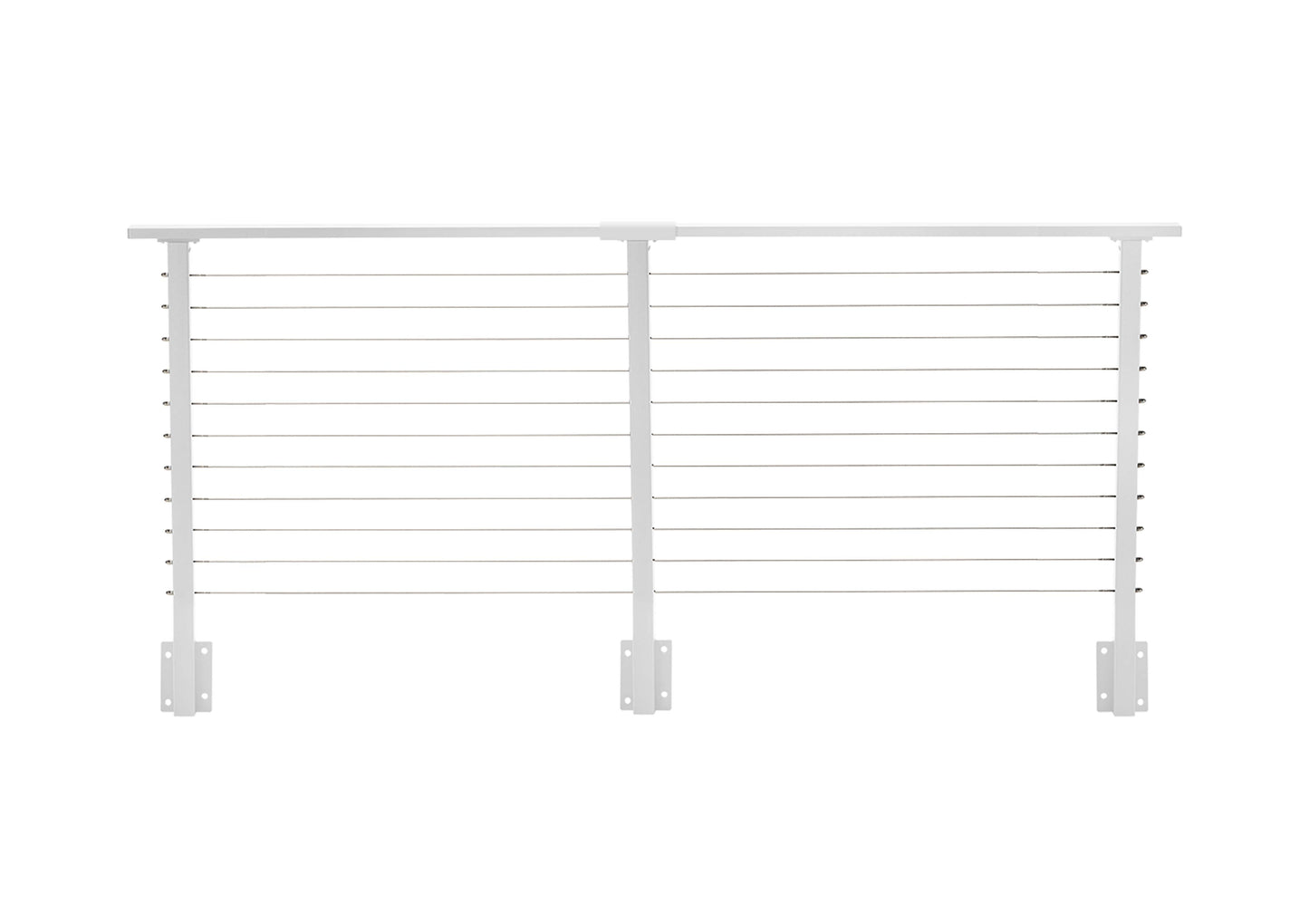 9 ft. Deck Cable Railing, 36 in. Face Mount, White , Stainless
