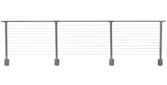 13 ft. Deck Cable Railing, 36 in. Face Mount, Grey