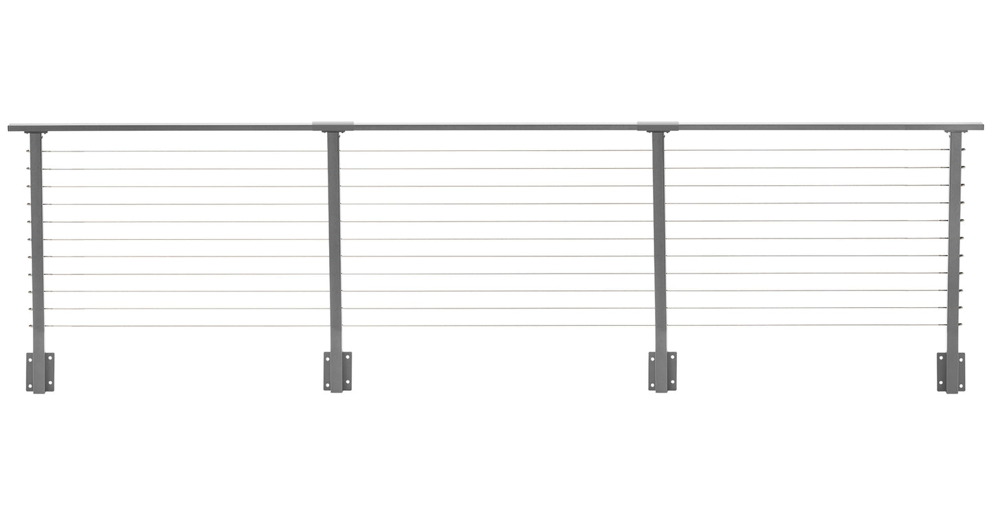 15 ft. Deck Cable Railing, 36 in. Face Mount, Grey , Stainless