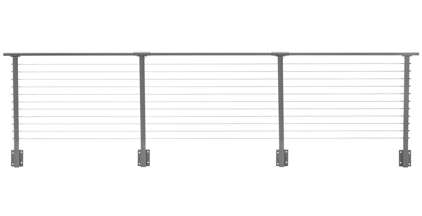 17 ft. Deck Cable Railing, 36 in. Face Mount, Grey