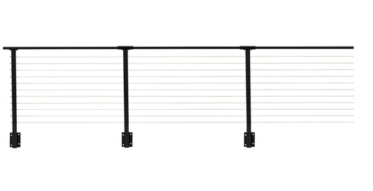 48 ft. x 36 in. Black Deck Cable Railing, Face Mount , Stainless