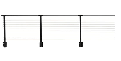 55 ft. Deck Cable Railing, 36 in. Face Mount, Black , Stainless