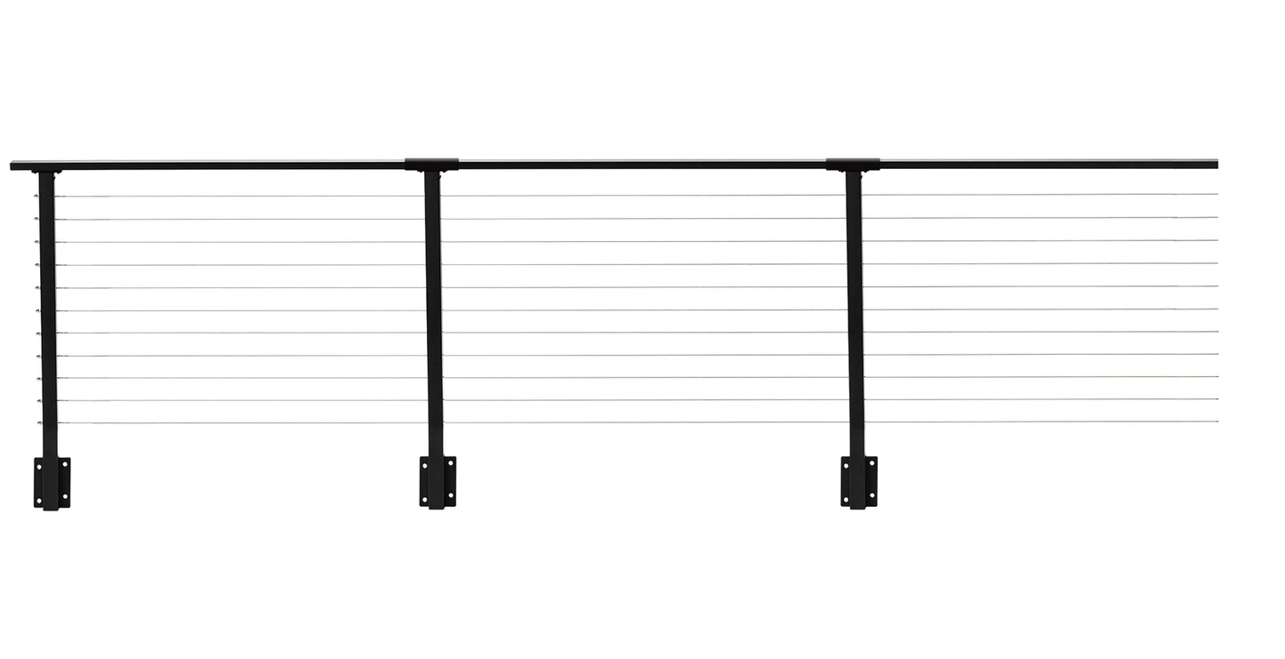 42 ft. x 36 in. Black Deck Cable Railing, Face Mount