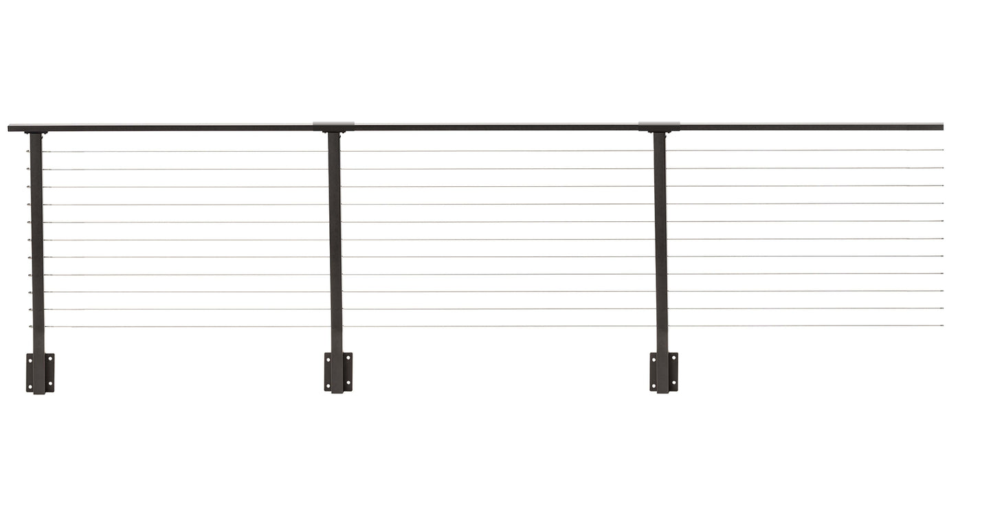 24 ft. x 36 in. Bronze Deck Cable Railing, Face Mount