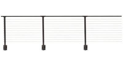 36 ft. x 36 in. Bronze Deck Cable Railing, Face Mount , Stainless