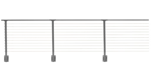 41 ft. x 36 in. Grey Deck Cable Railing, Face Mount