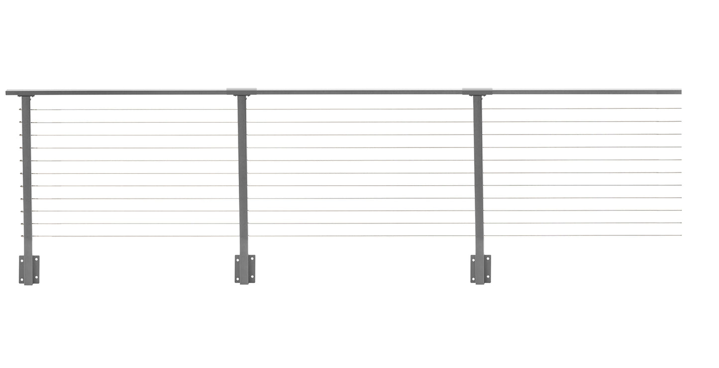 45 ft. x 36 in. Grey Deck Cable Railing, Face Mount