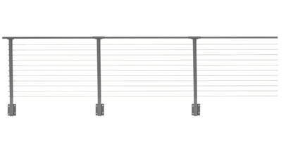 54 ft. x 36 in. Grey Deck Cable Railing, Face Mount , Stainless