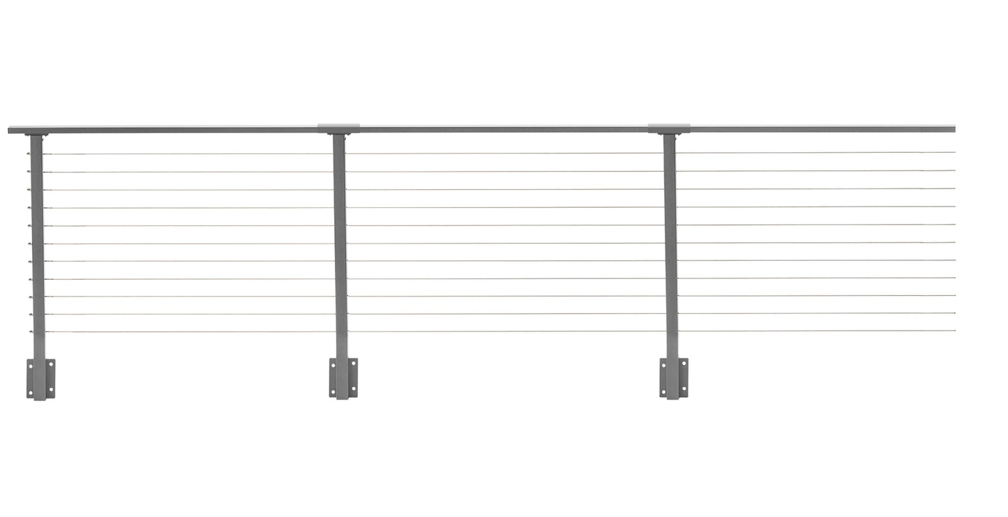 51 ft. x 36 in. Grey Deck Cable Railing, Face Mount , Stainless