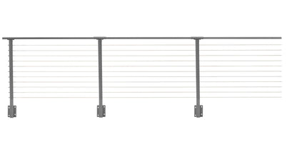 44 ft. x 36 in. Grey Deck Cable Railing, Face Mount