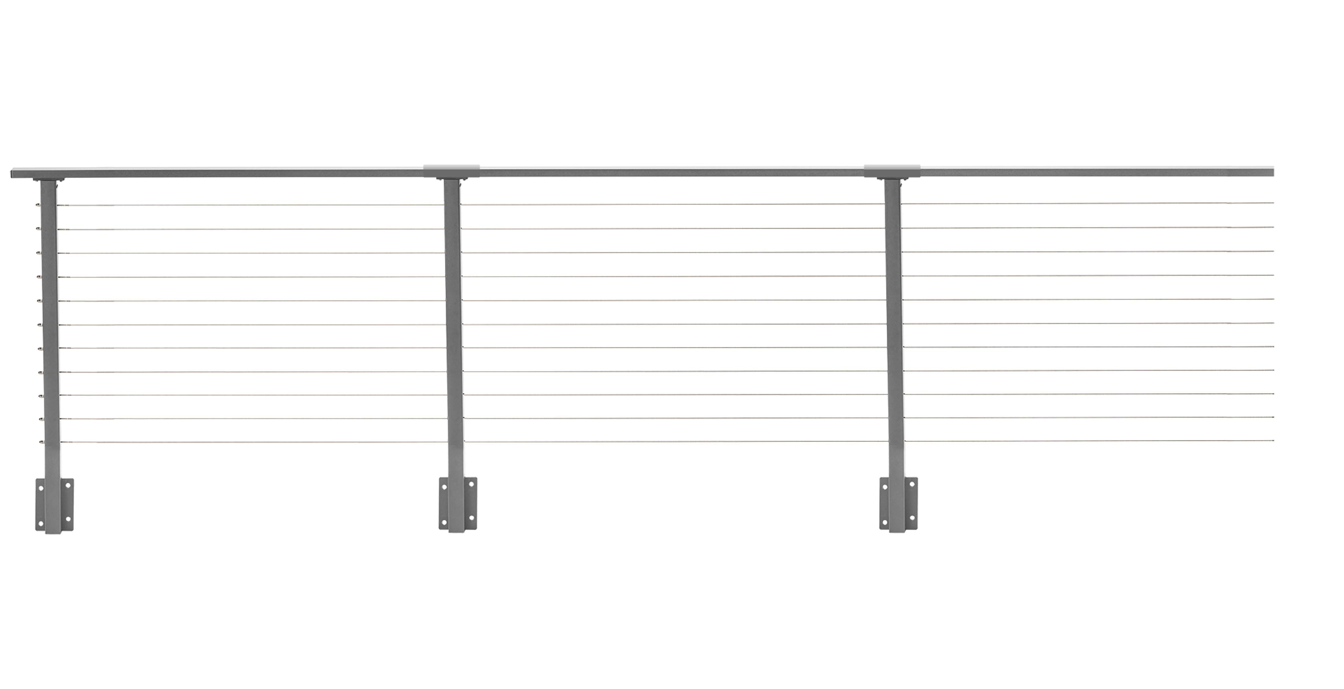 Gray Comp Railing 41 ft. x 36 in. Grey Deck Cable Railing, Face Mount , Stainless ...