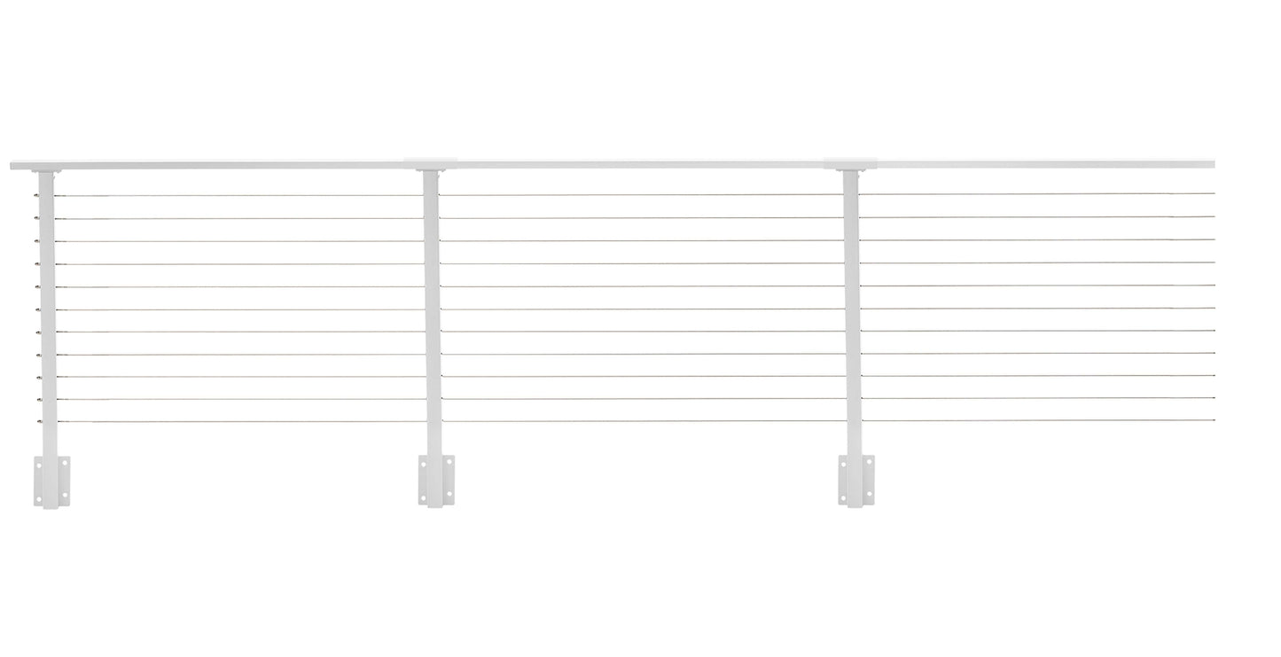 19 ft. Deck Cable Railing, 36 in. Face Mount, White