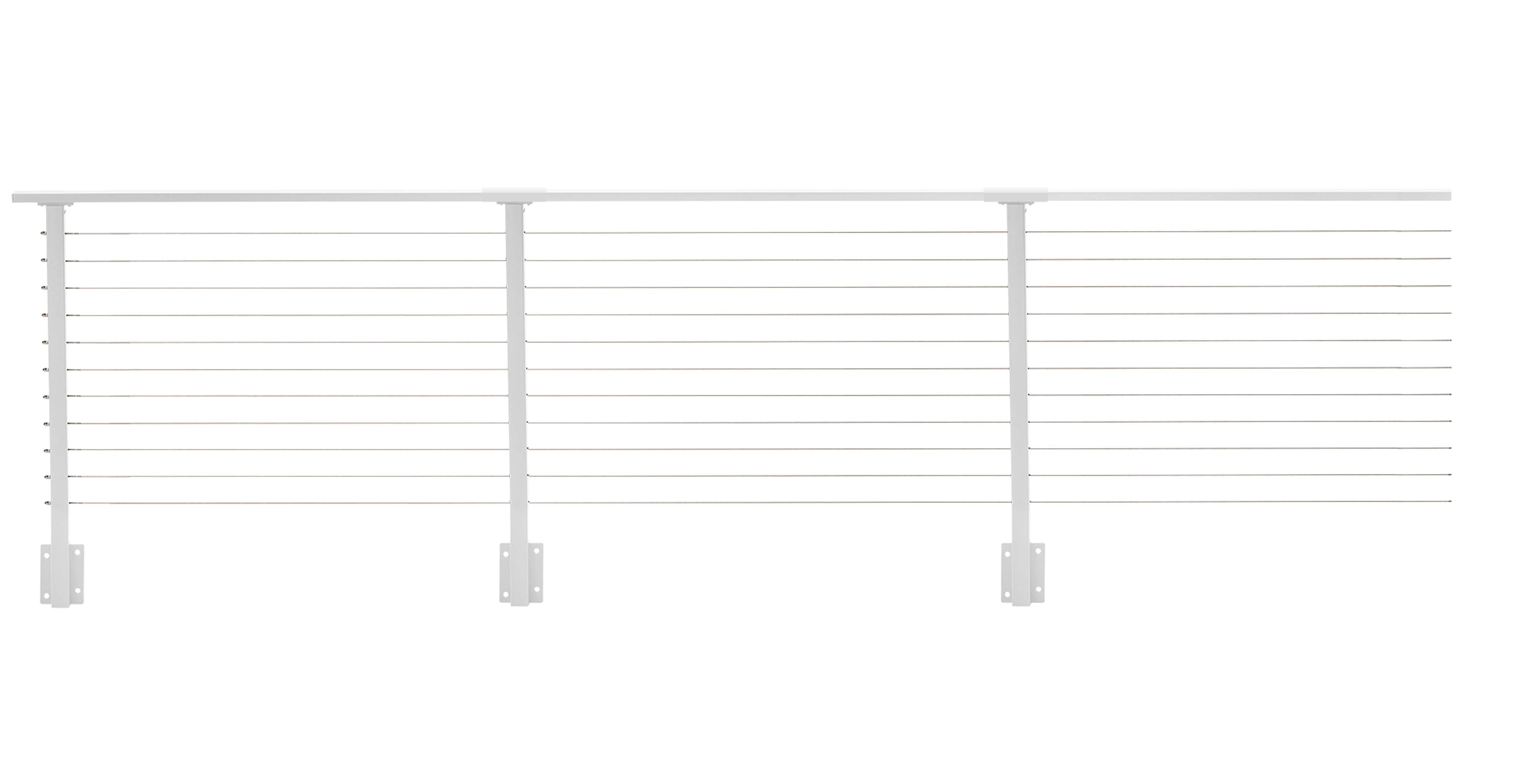 50 ft. Deck Cable Railing, 36 in. Face Mount, White , Stainless ...