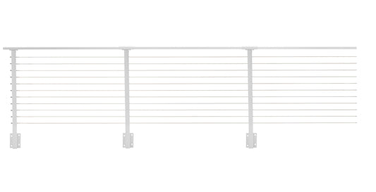 50 ft. Deck Cable Railing, 36 in. Face Mount, White , Stainless