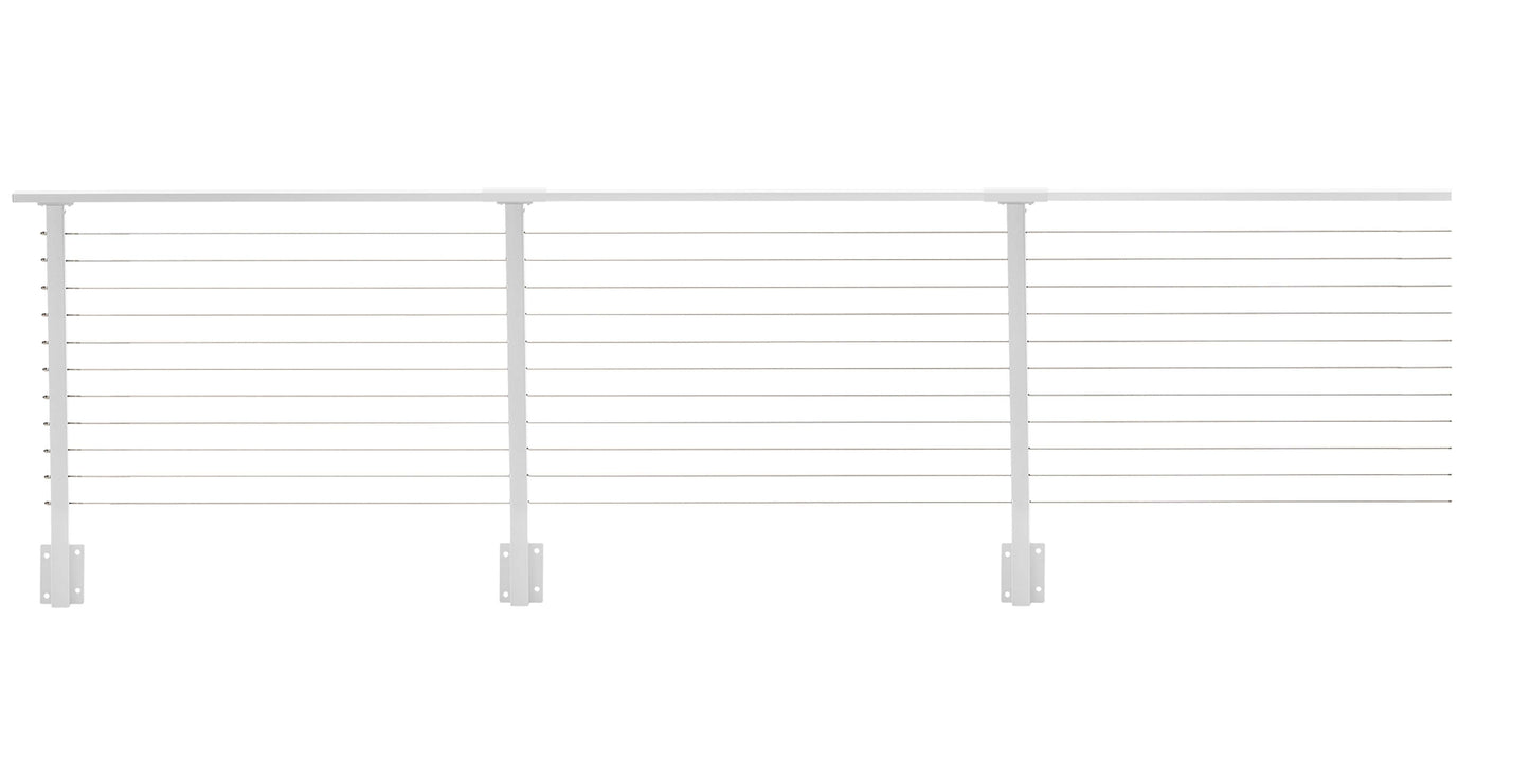 45 ft. Deck Cable Railing, 36 in. Face Mount, White
