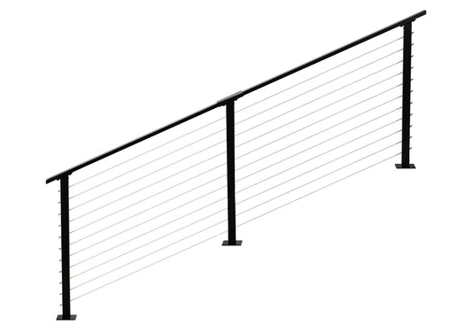 7 ft. Black Stair Cable Railing 36 in. Base Mount , Stainless