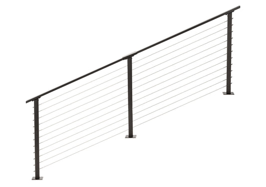 10 ft. Stair Cable Railing, 36 in. Base Mount, Bronze