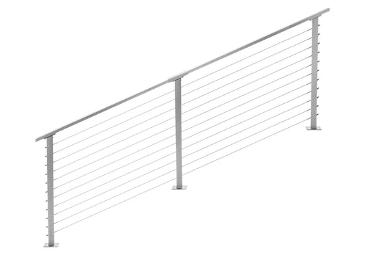 10 ft. Stair Cable Railing, 36 in. Base Mount, Grey