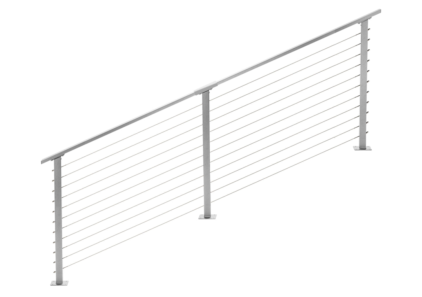 7 ft. Stair Cable Railing, 36 in. Base Mount, Grey , Stainless