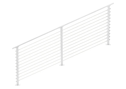 8 ft. Stair Cable Railing in White , Stainless