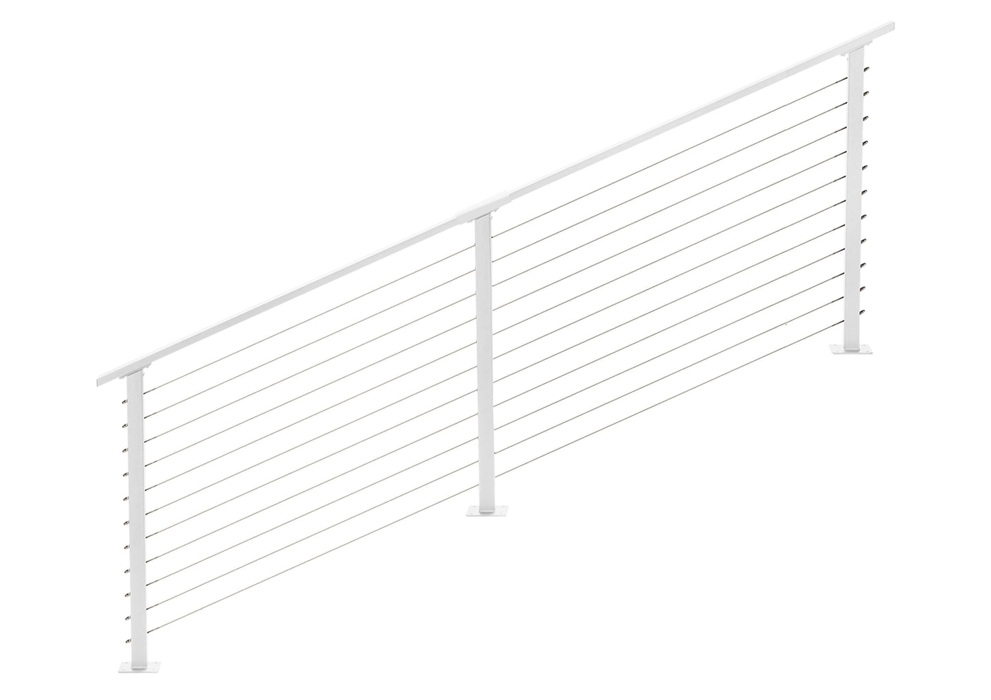 8 ft. Stair Cable Railing in White , Stainless