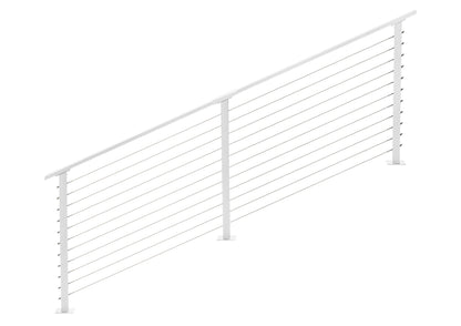 8 ft. Stair Cable Railing in White