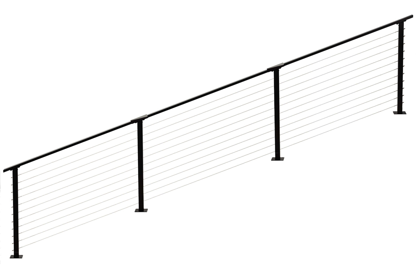 18 ft. Black Stair Cable Railing 36 in. Base Mount , Stainless