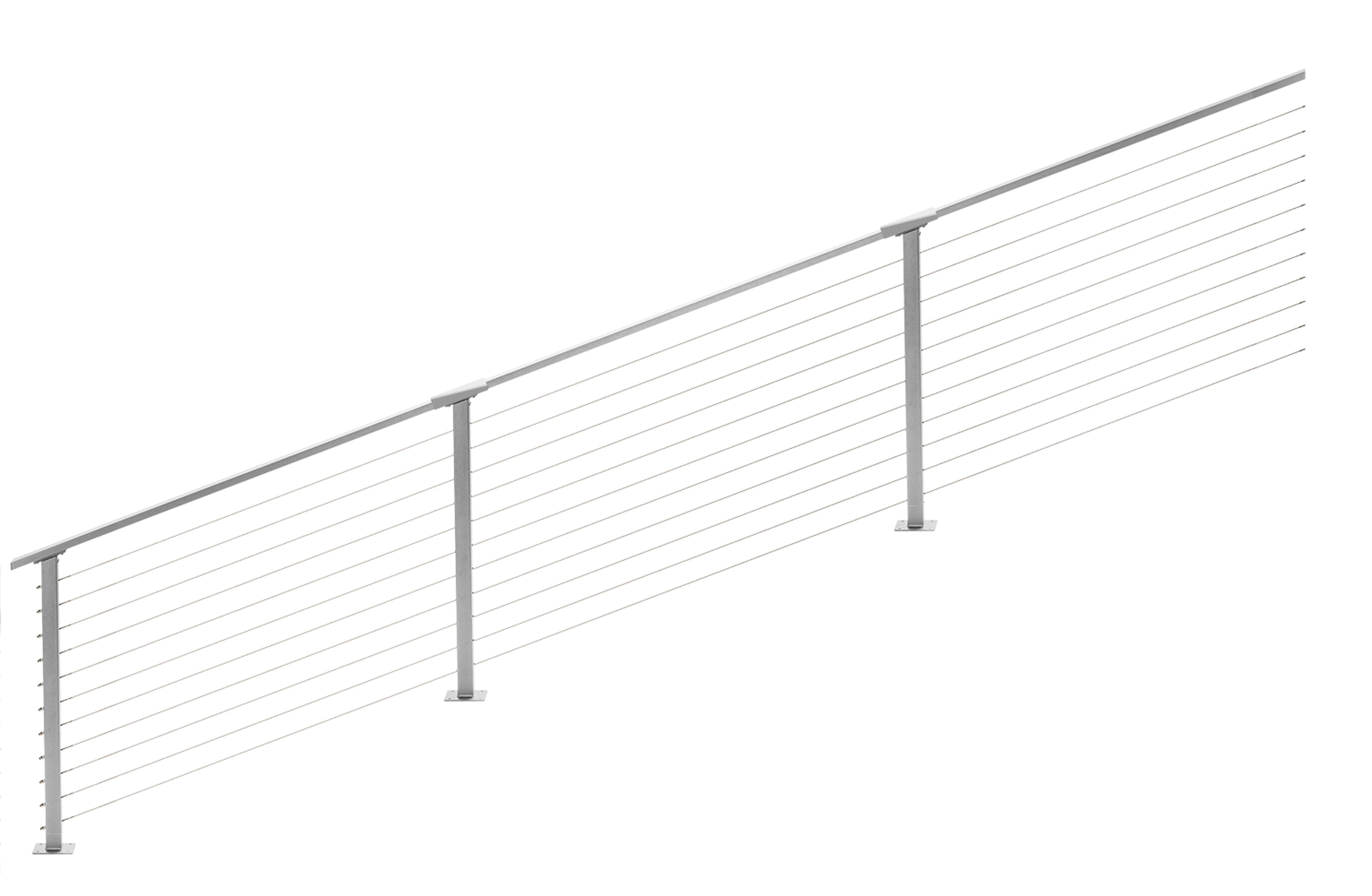 Drop Off Railing 25 ft. Stair Cable Railing, Grey – CityPost Cable Railing