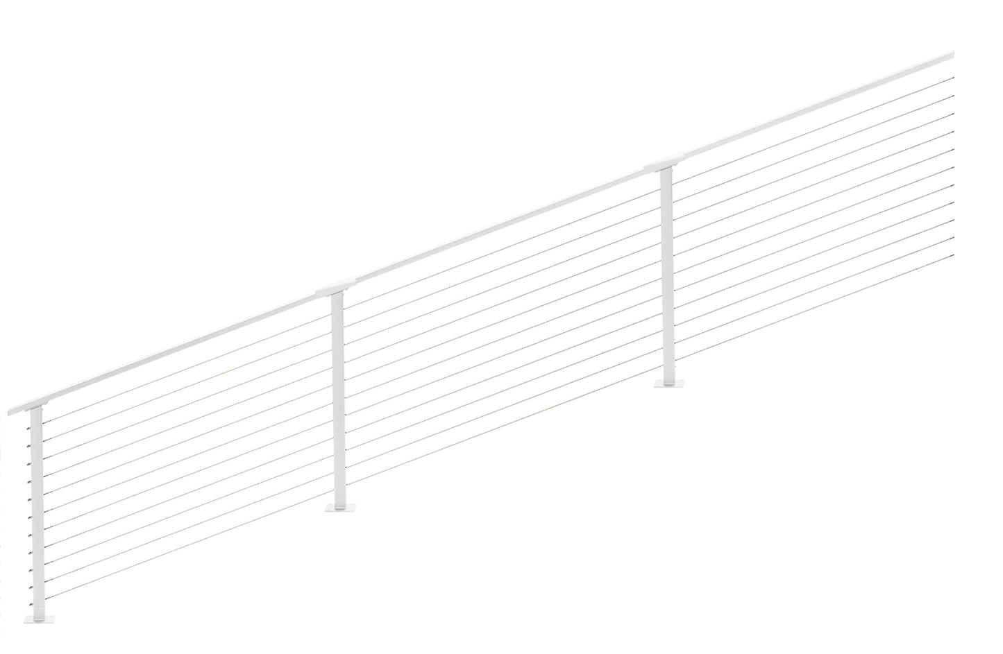 24 ft. Stair Cable Railing in White , Stainless