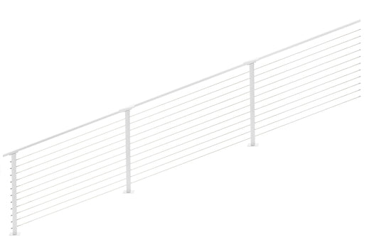 24 ft. Stair Cable Railing in White