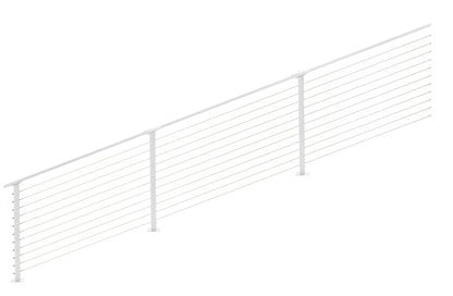 25 ft. Stair Cable Railing in White , Stainless