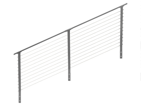 7 ft. Stair Cable Railing, 36 in. Face Mount in Grey