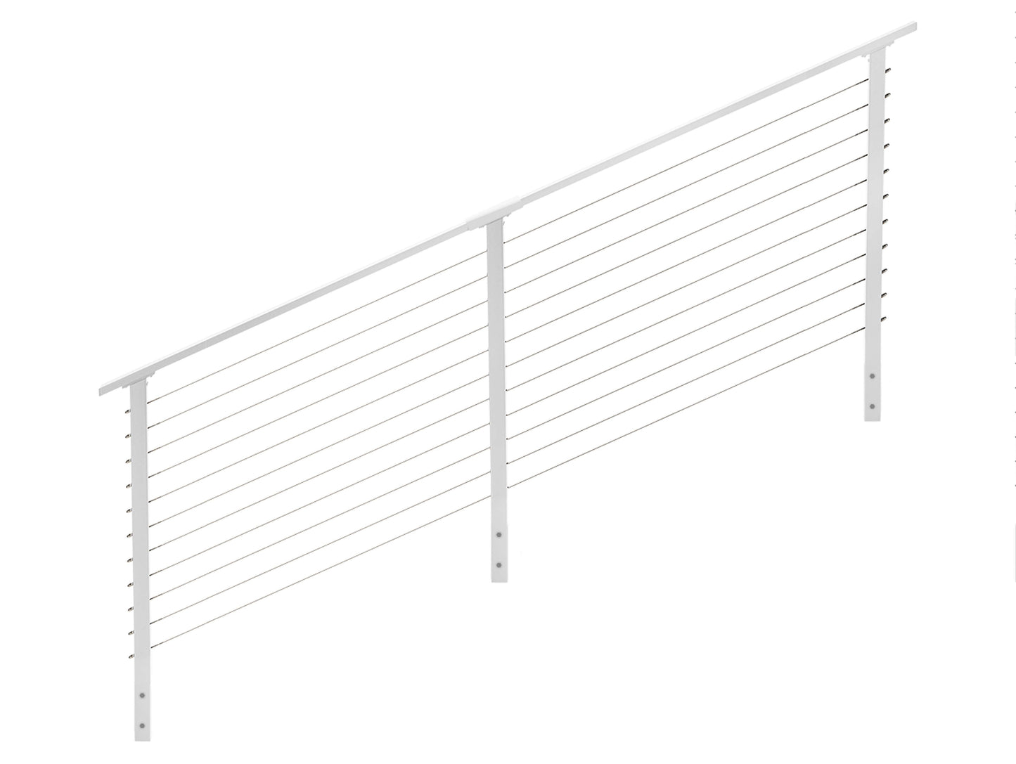 7 ft. Stair Cable Railing, 36 in. Face Mount, White