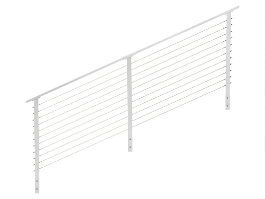 9 ft. Stair Cable Railing, 36 in. Face Mount, White , Stainless