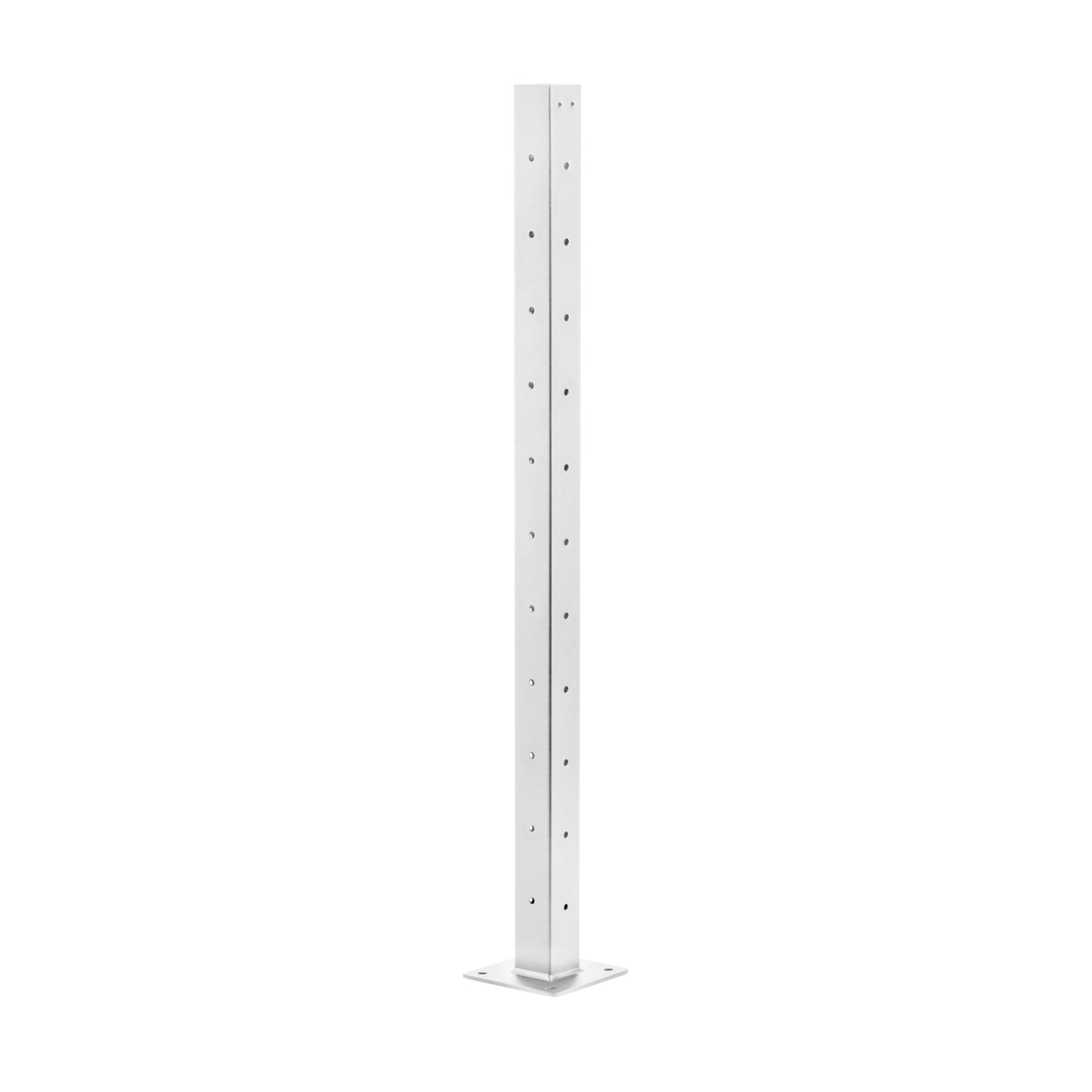 36", Base Mount, Corner, Stainless Post, White
