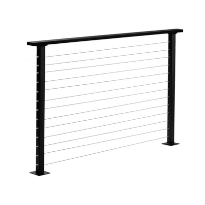 6 ft. Deck Cable Railing, 42 in. Base Mount, Black