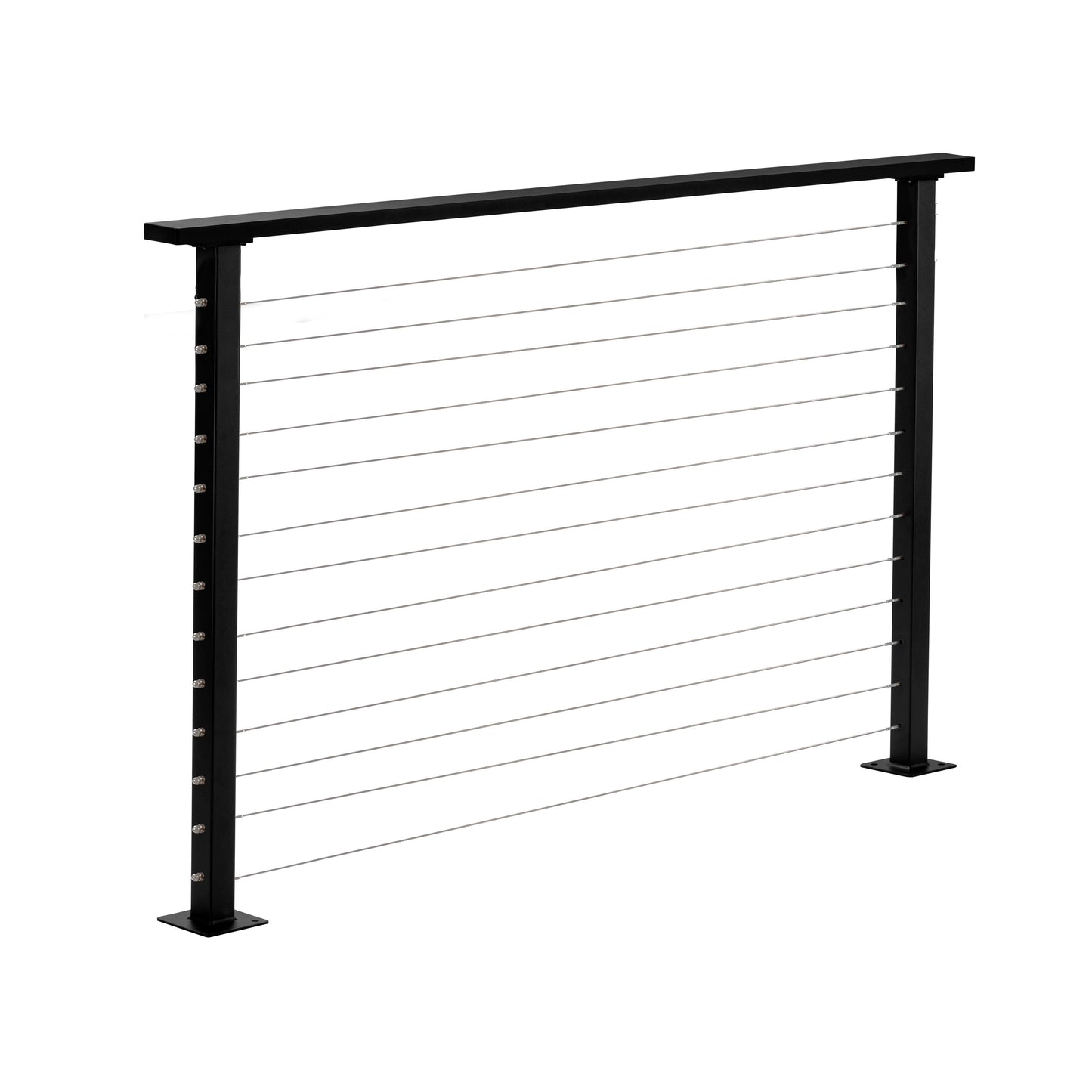 4 ft. Deck Cable Railing, 42 in. Base Mount, Black , Stainless