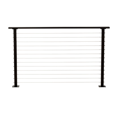 6 ft. Deck Cable Railing, 42 in. Base Mount, Black