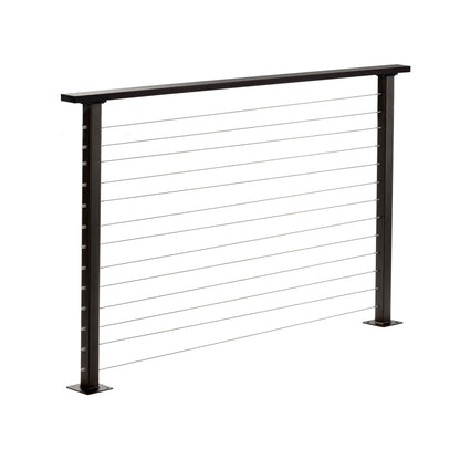 6 ft. Deck Cable Railing, 42 in. Base Mount, Bronze