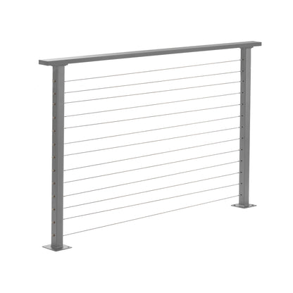 4 ft. Deck Cable Railing, 42 in. Base Mount, Grey