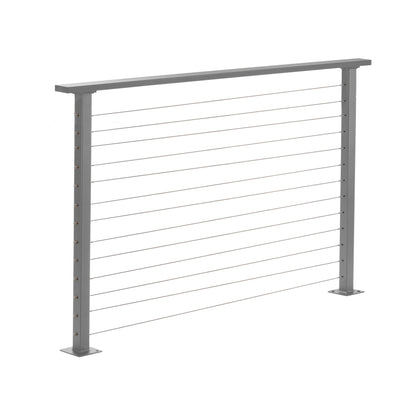 6 ft. Deck Cable Railing, 42 in. Base Mount, Grey