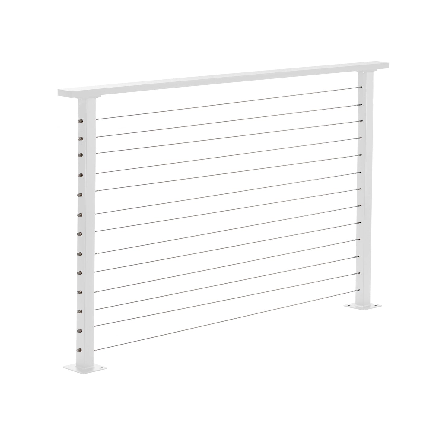 6 ft. Deck Cable Railing, 42 in. Base Mount, White , Stainless