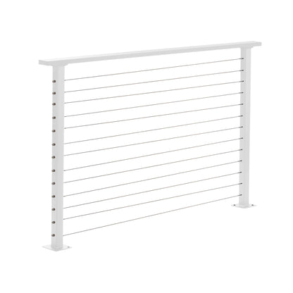 6 ft. Deck Cable Railing, 42 in. Base Mount, White , Stainless