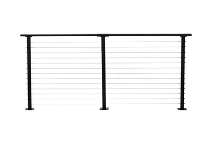 7 ft. Deck Cable Railing, 42 in. Base Mount, Black , Stainless