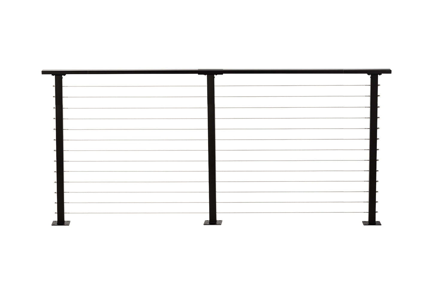 7 ft. Deck Cable Railing, 42 in. Base Mount, Black